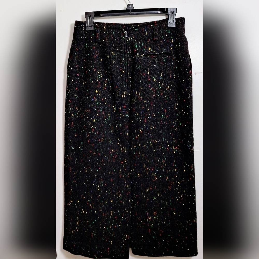 Vintage Couture CYNGE DESIGN Diane B Black Multicolored Wool Suit - Picture 4 of 11